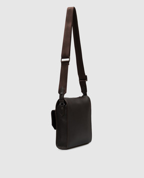 Canali Brown leather bag with embossed logo NA00261P326134
