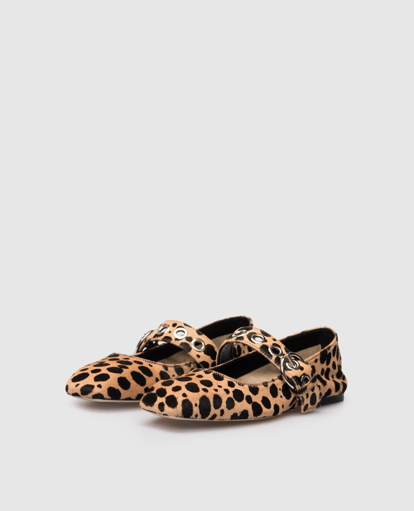 

Uma beige animal print napped leather ballet flats Aeyde