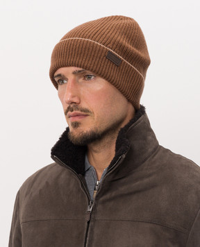 Canali Brown wool and cashmere hat MK02552B0043