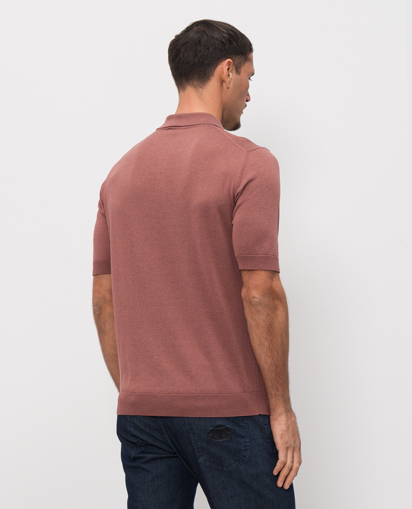 

Burgundy polo with silk Castangia dal 1850