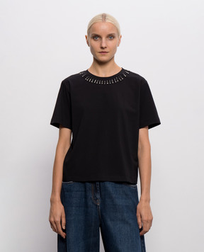 Twinset Black T-shirt with crystals 262AP2480