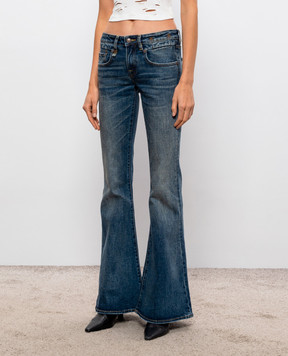 R13 Blue flared jeans with a distressed effect R13WD142D275A