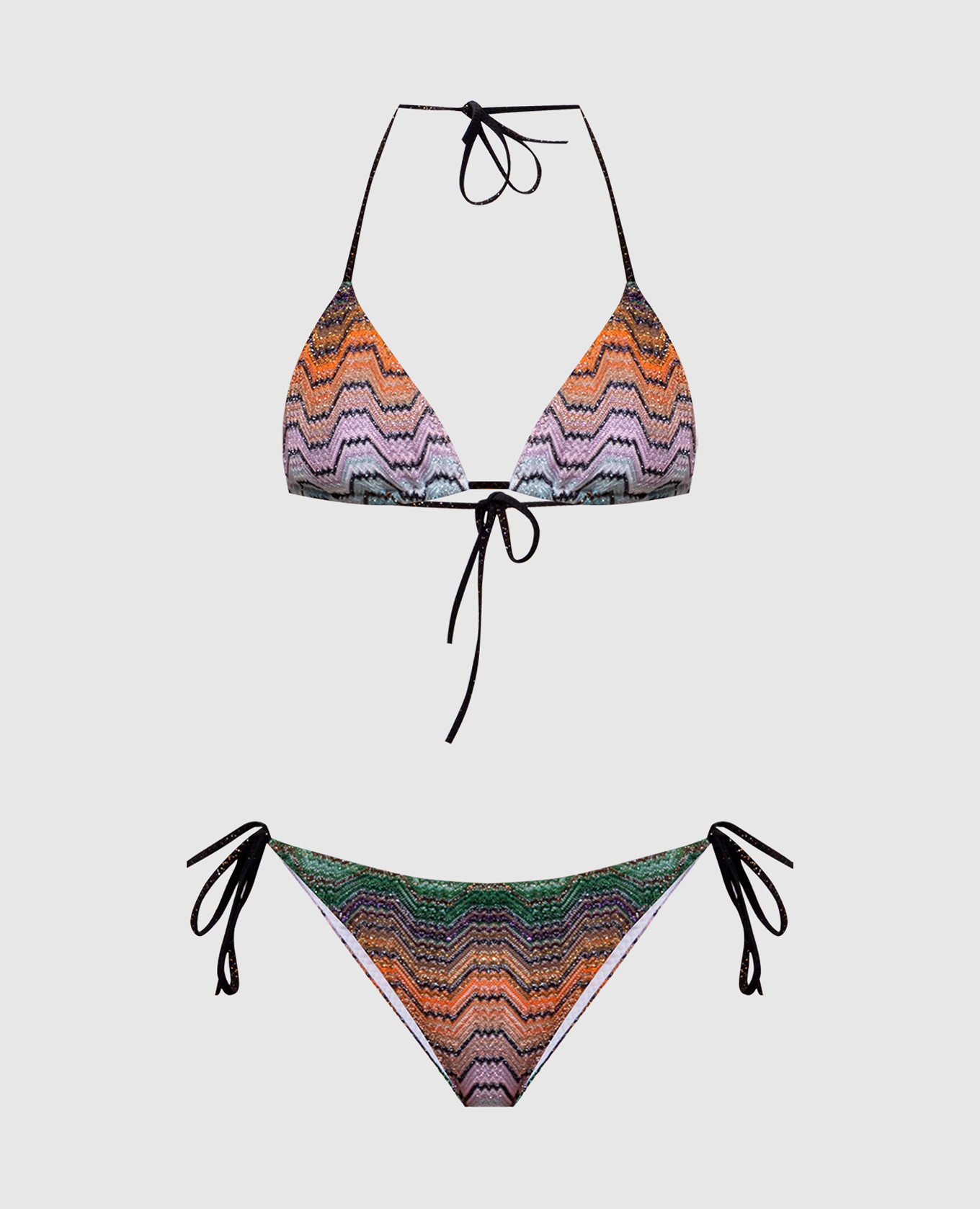 Geometric pattern swimsuit with lurex