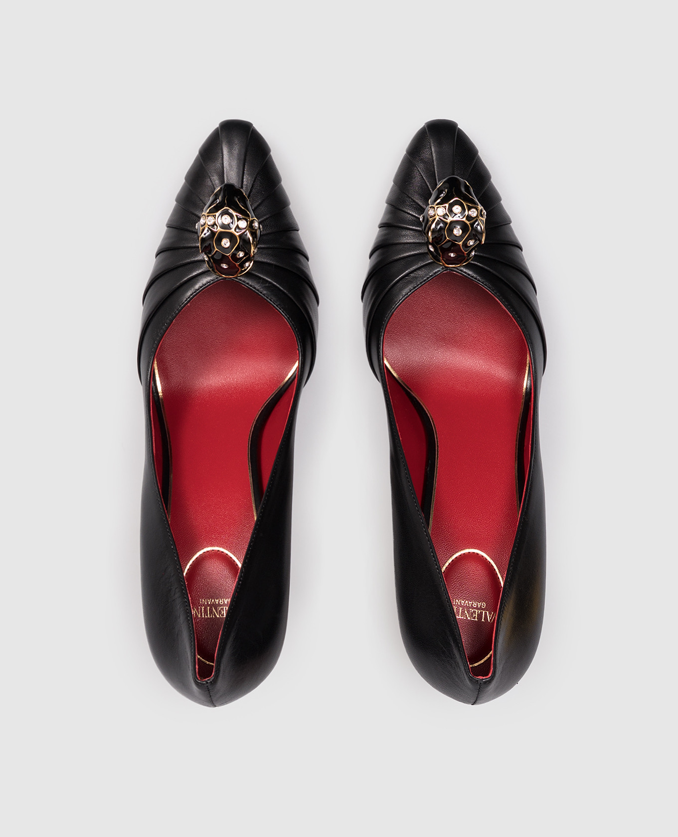 

Panthea black leather shoes with Swarovski crystals Valentino