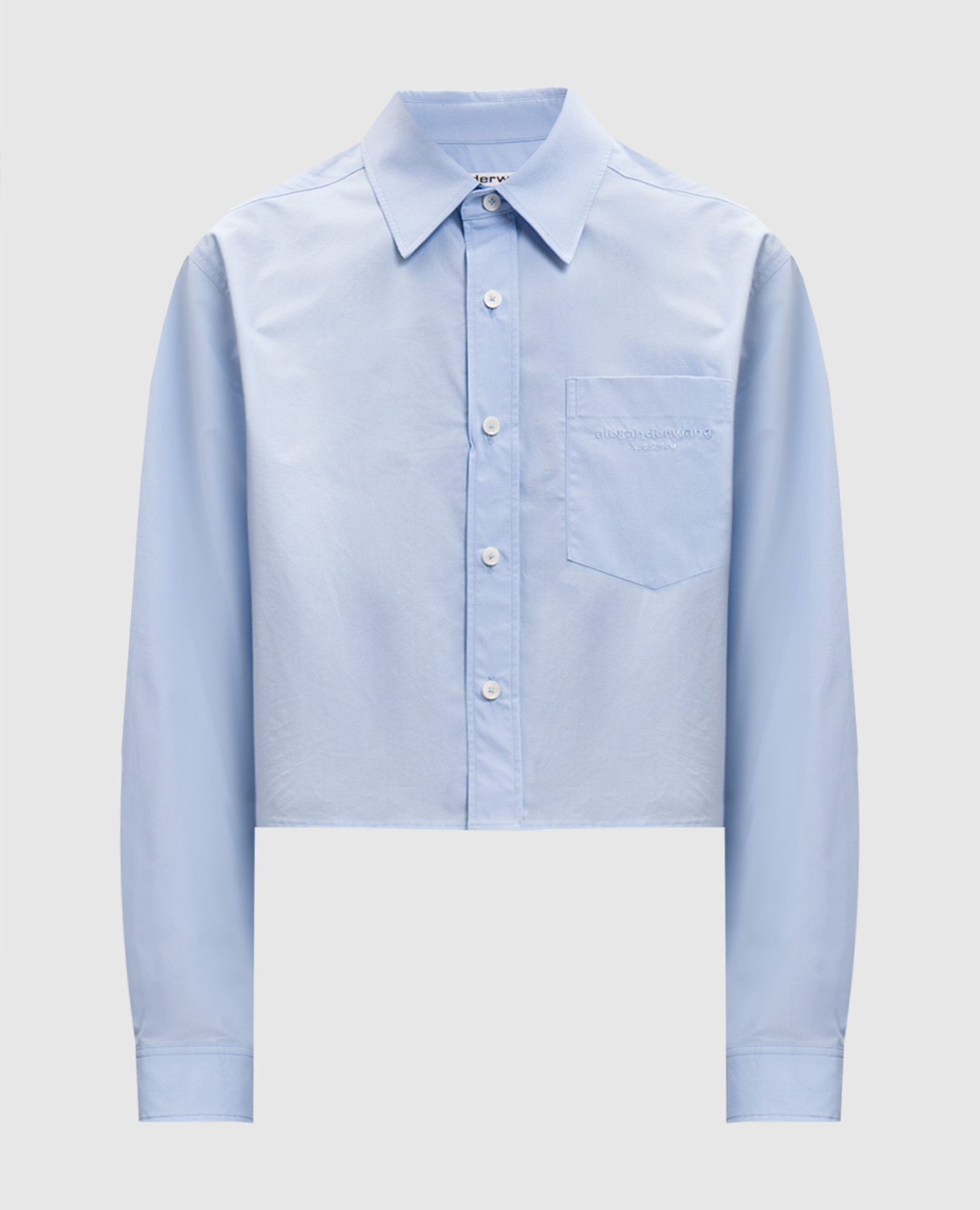 Blue shirt with logo embroidery
