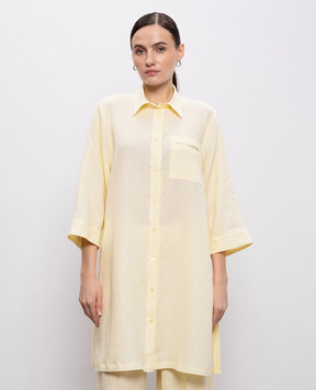Peserico Yellow long linen shirt S0649702647