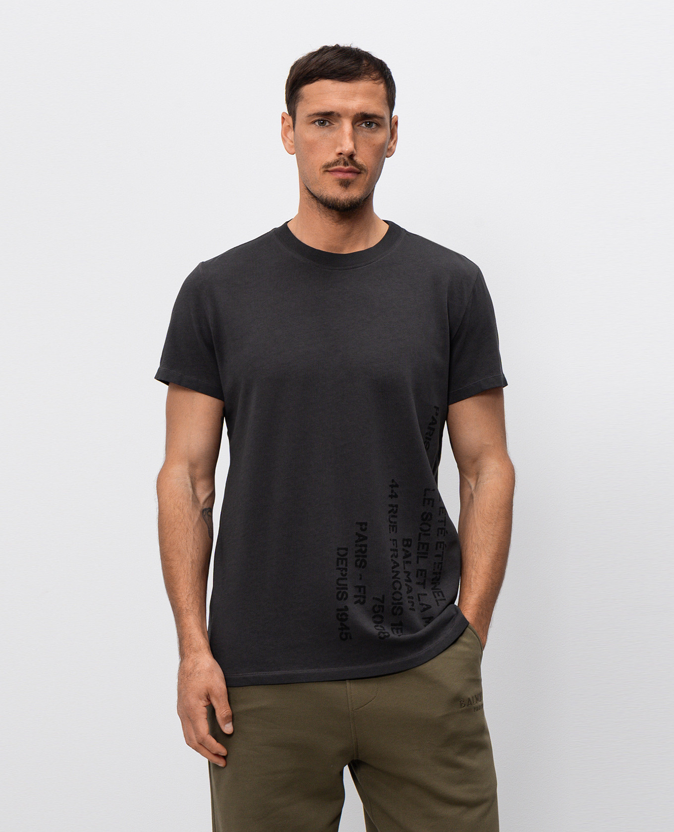 

Gray T-shirt with print Balmain, Grey