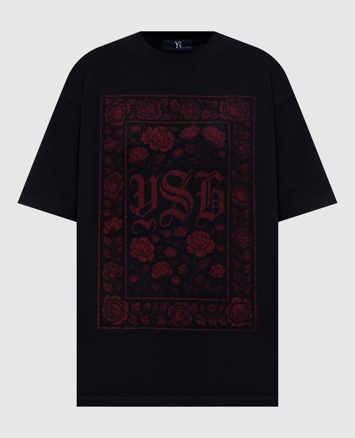 

Black T-shirt with floral print Y`S Yamamoto