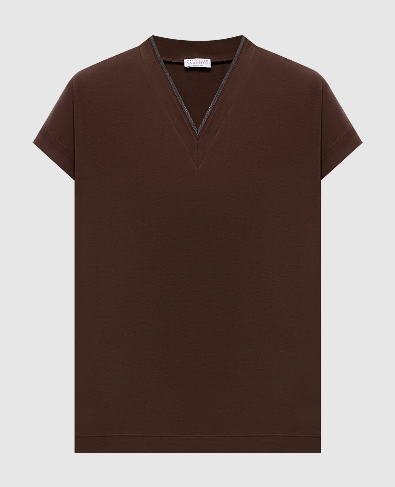 Brown T-shirt with monil chain