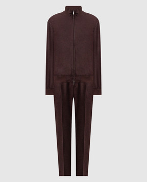 CAPOBIANCO Burgundy wool and cashmere tracksuit 21M476FA0021M808FA00