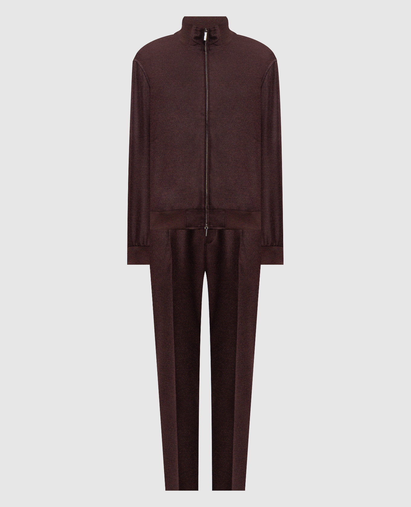 Burgundy wool and cashmere tracksuit