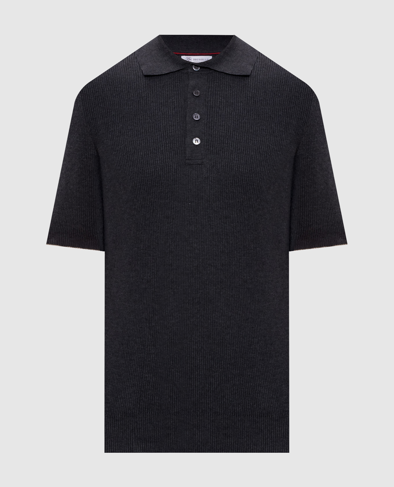 Grey cotton polo shirt