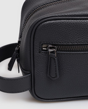 Gianni Chiarini Blue leather toiletry bag with logo print BCUB20286GRNCRV