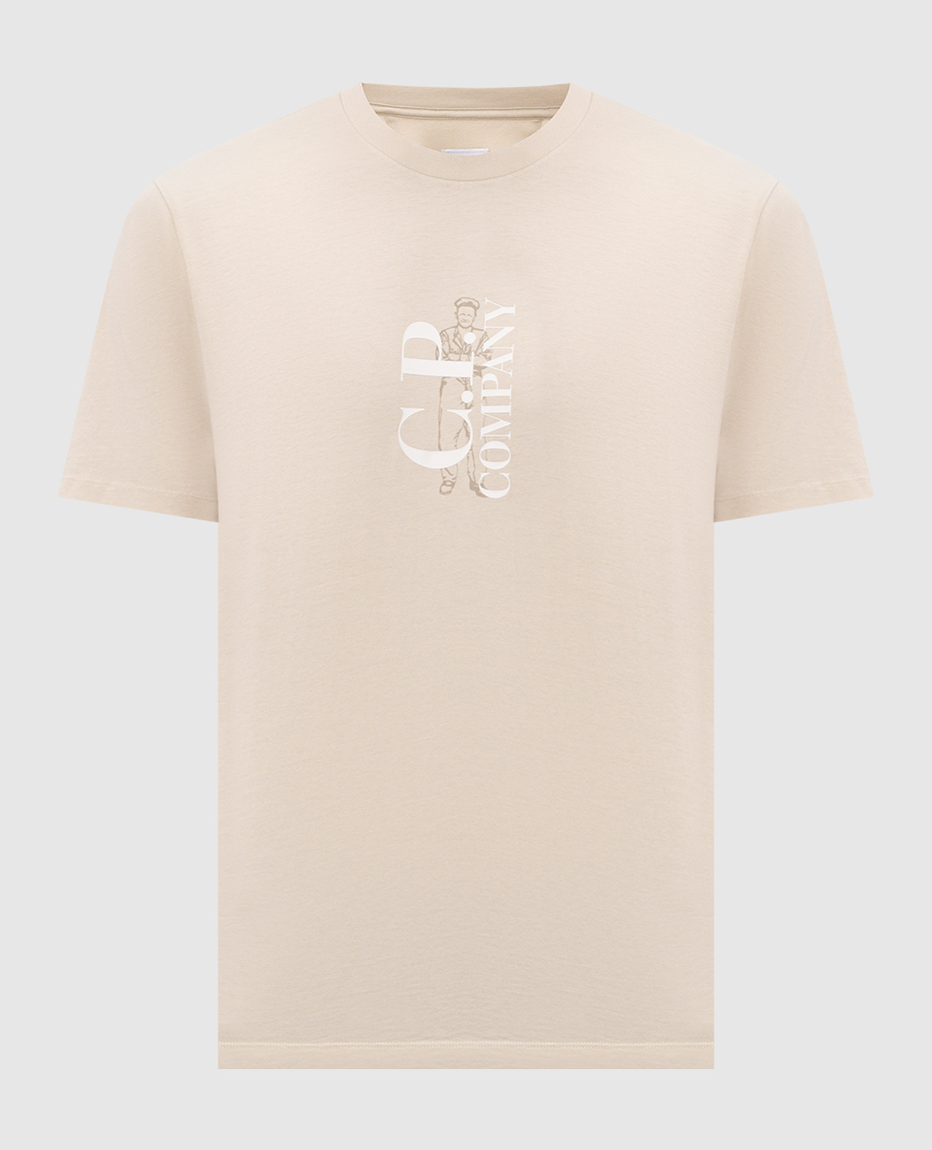 Beige T-shirt with logo