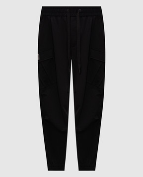 Dolce&Gabbana Black cargo joggers with logo patch GW5OHTGK305