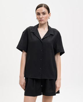 Asceno Black Prague linen shirt T022F06C01