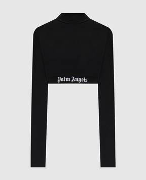 Palm Angels Black sports top with logo print PWVO014S26FAB001