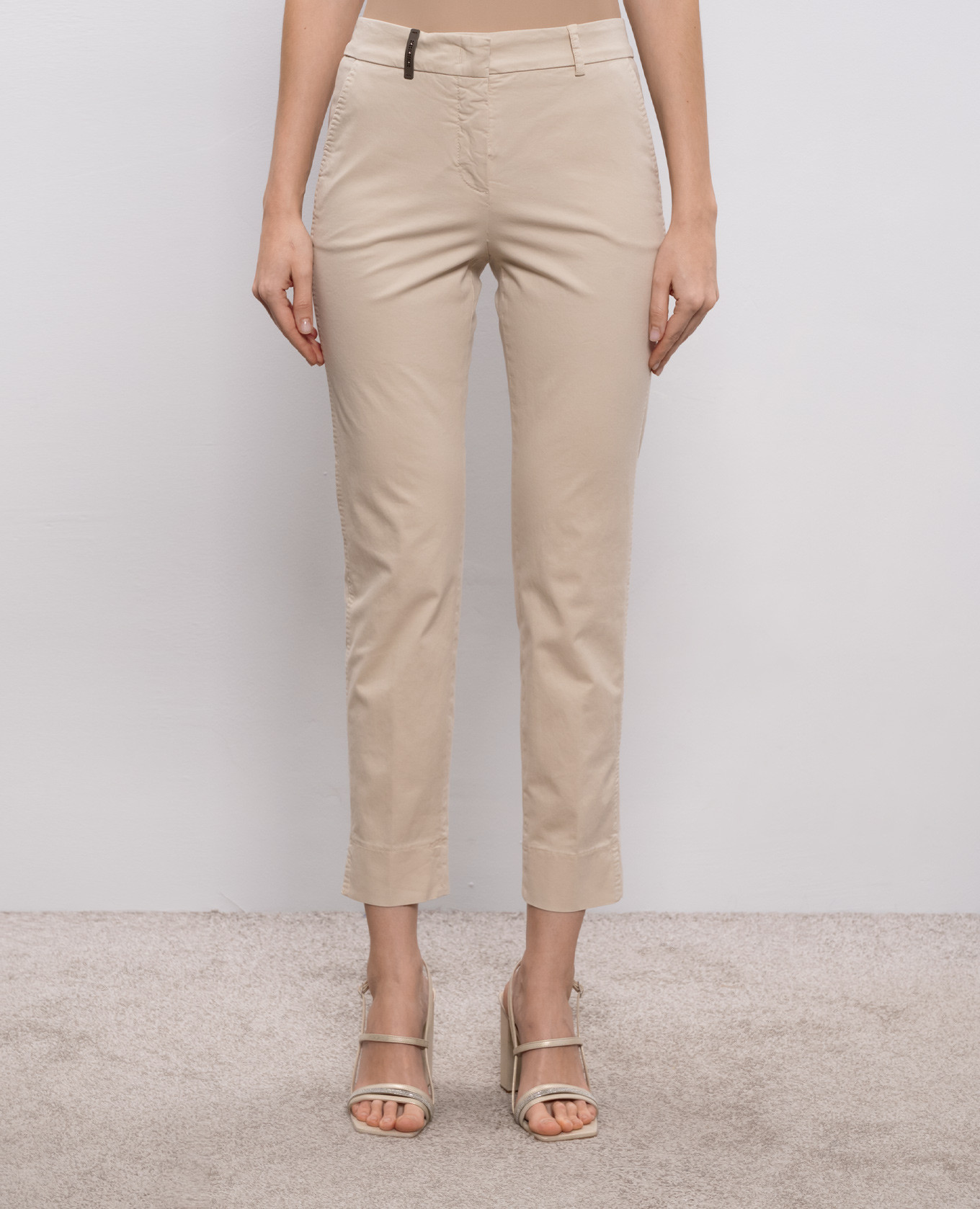Beige pants with a patch Peserico 2