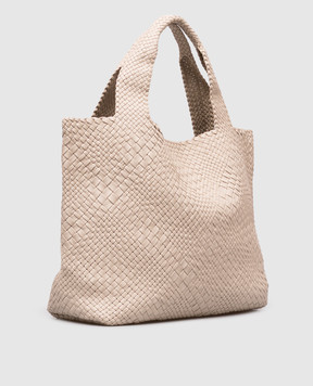 Alma Tonutti Beige leather woven tote bag 5324