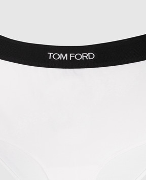 Tom Ford White high-rise panties with logo pattern KNJ008JEX011
