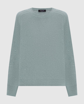 Fabiana Filippi Turquoise wool, silk and cashmere jumper with sequins MAD216F097D296