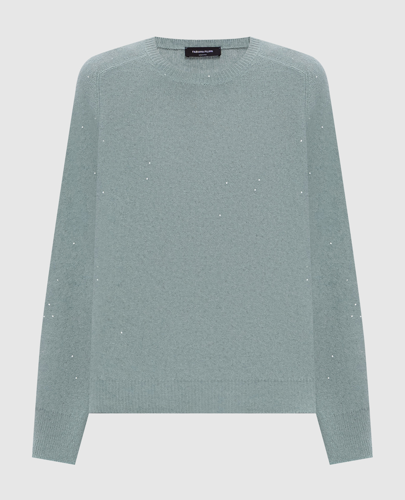 Turquoise wool, silk and cashmere jumper with sequins Fabiana Filippi
