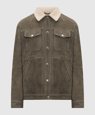 Khaki sheepskin coat