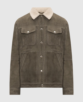 Brunello Cucinelli Khaki sheepskin coat MPMCU2058