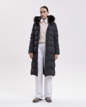 MooRER Gray elongated down jacket ZAGARA ZAGARAKN