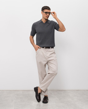 Brunello Cucinelli Grey ribbed T-shirt M29400015