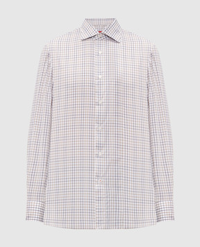 ISAIA Beige checkered shirt IM10TCC1124
