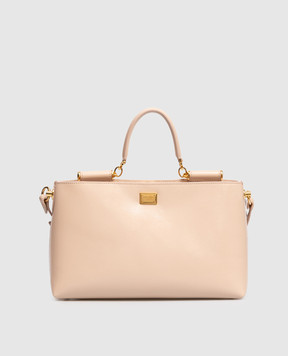 Dolce&Gabbana Beige leather Vittoria bag with logo BB7896AZ000