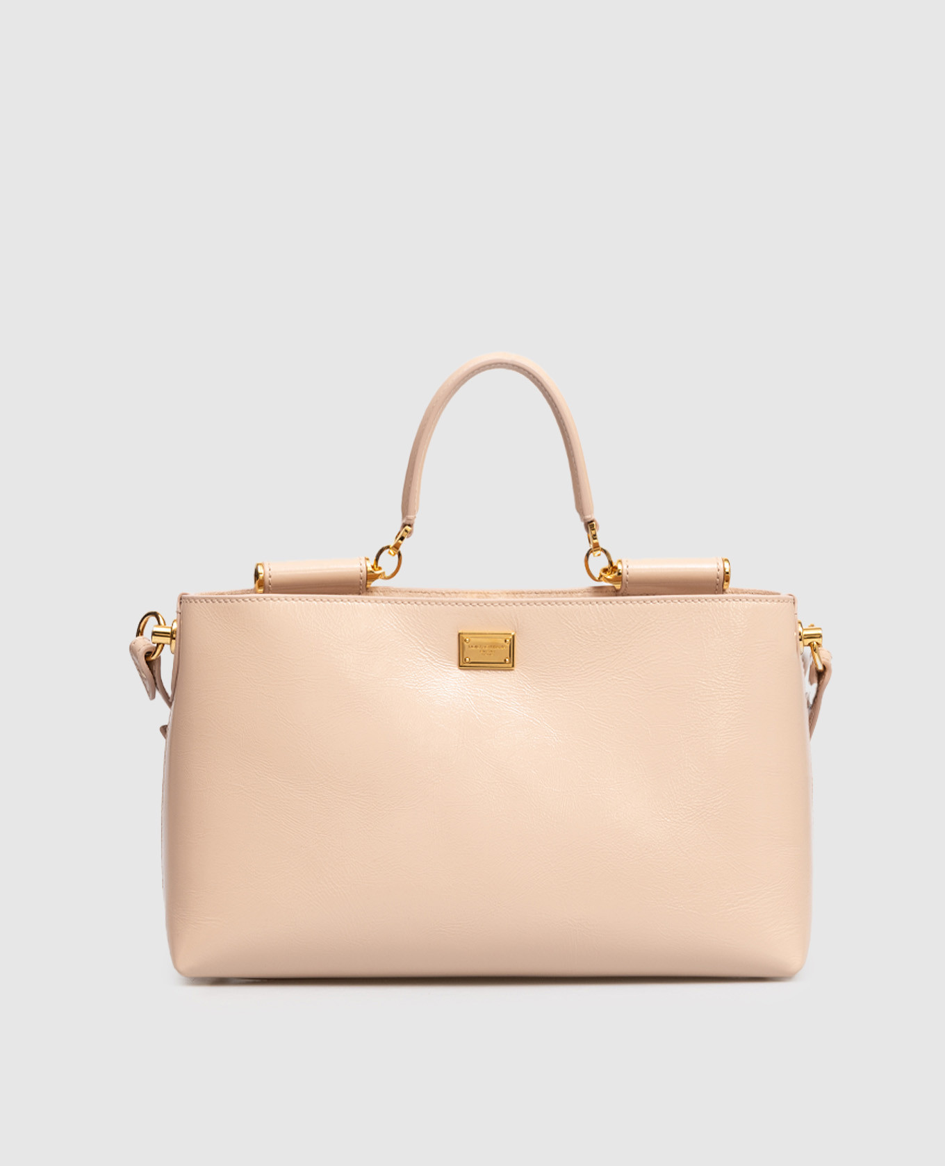 

Beige leather Vittoria bag with logo Dolce&Gabbana