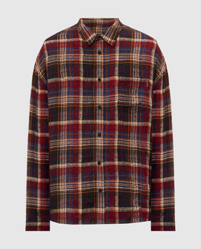 Juun.j Burgundy wool check shirt JC6764P17Z