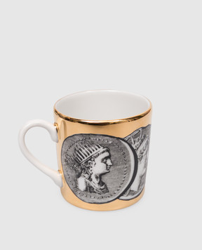 Fornasetti Porcelain coffee cup with saucer Cammei P19Z292
