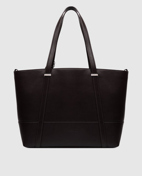 Peserico Brown leather bag with monil chain A38389C0RCC878