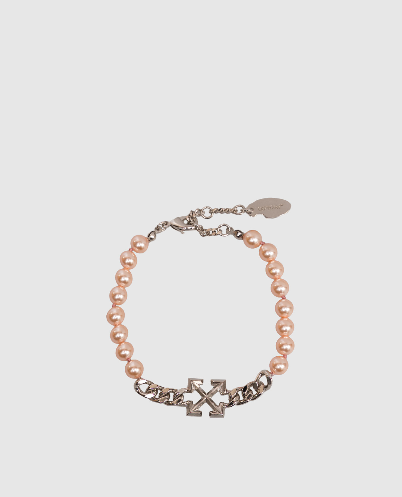 

Pink beaded bracelet with Arrow emblem Off-White