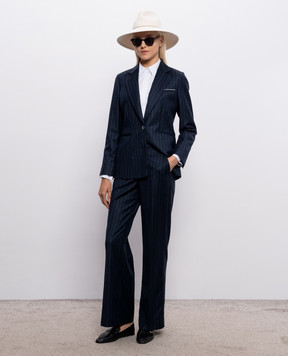 Peserico Blue striped wool jacket A0120203362