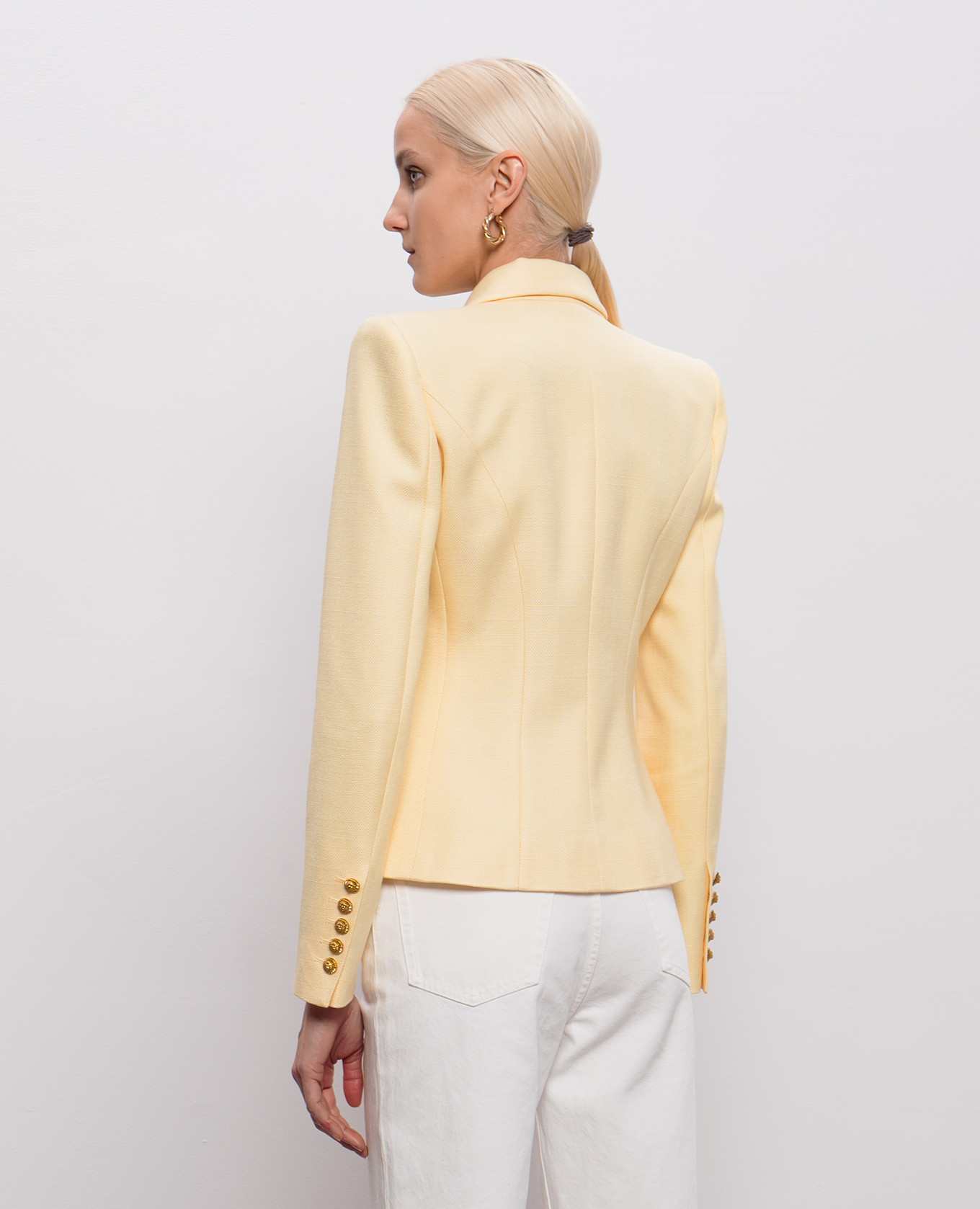 Yellow double-breasted jacket Balmain 4