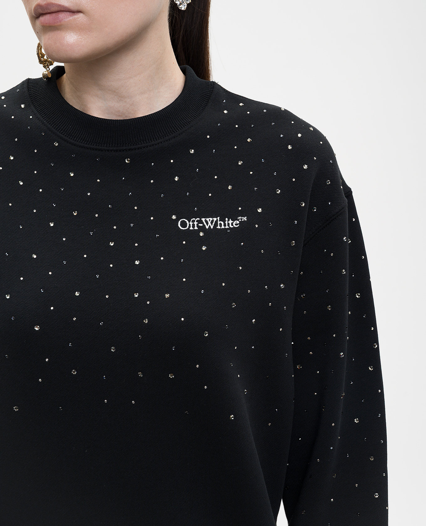 

Black sweatshirt with Swarovski crystals Off-White
