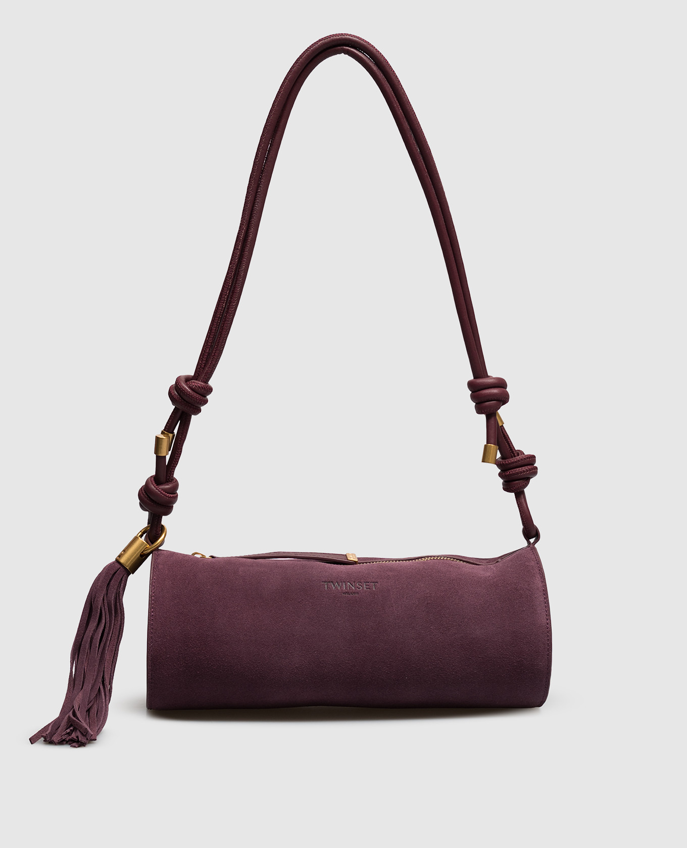 Burgundy suede bag Twinset