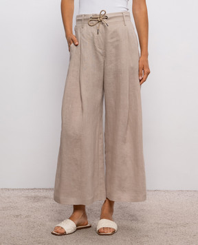 Brunello Cucinelli Beige linen pants MP698EL189