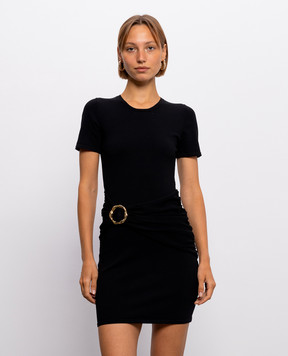 Simkhai Leni black dress with drapery 4261098K