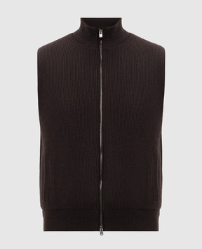 Agnona Brown cashmere vest TV12U2XM7009