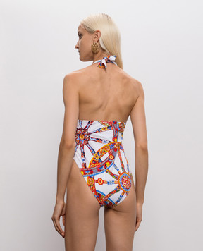 Dolce&Gabbana White printed swimsuit O9C27JON0HE