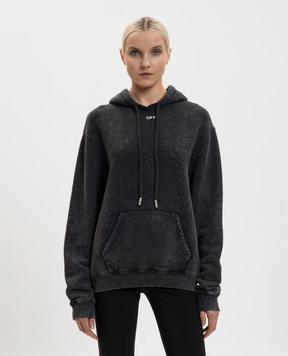Off-White Grey hoodie with logo print 2BB064S26FLE001