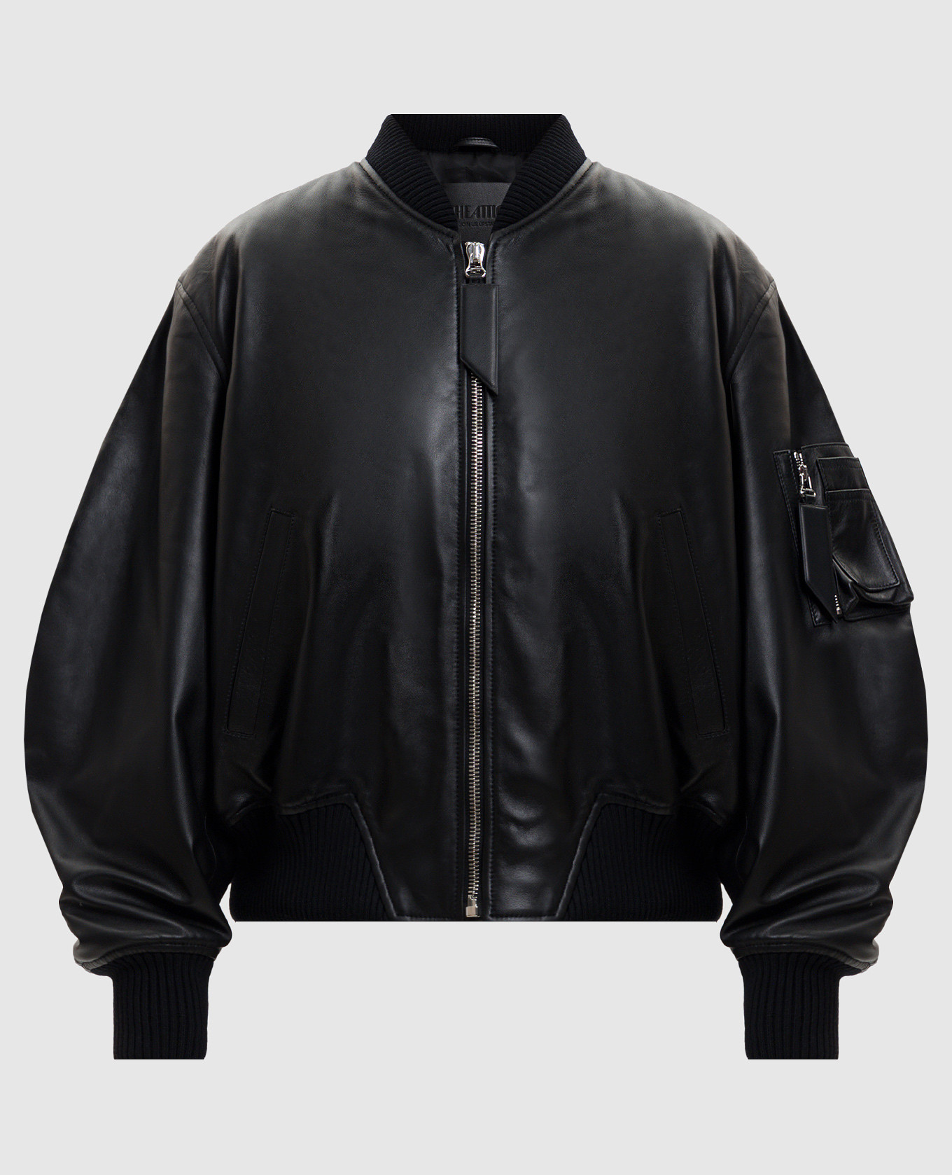 

Black leather bomber jacket The Attico
