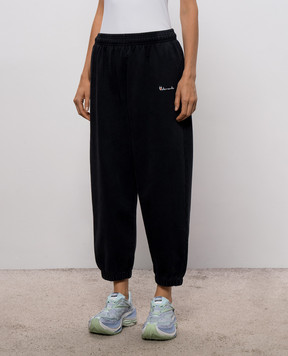 Vetements Black joggers with logo embroidery MH27SP228B