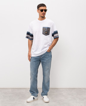 Dolce&Gabbana White silk printed T-shirt G8SB2TG7PZK