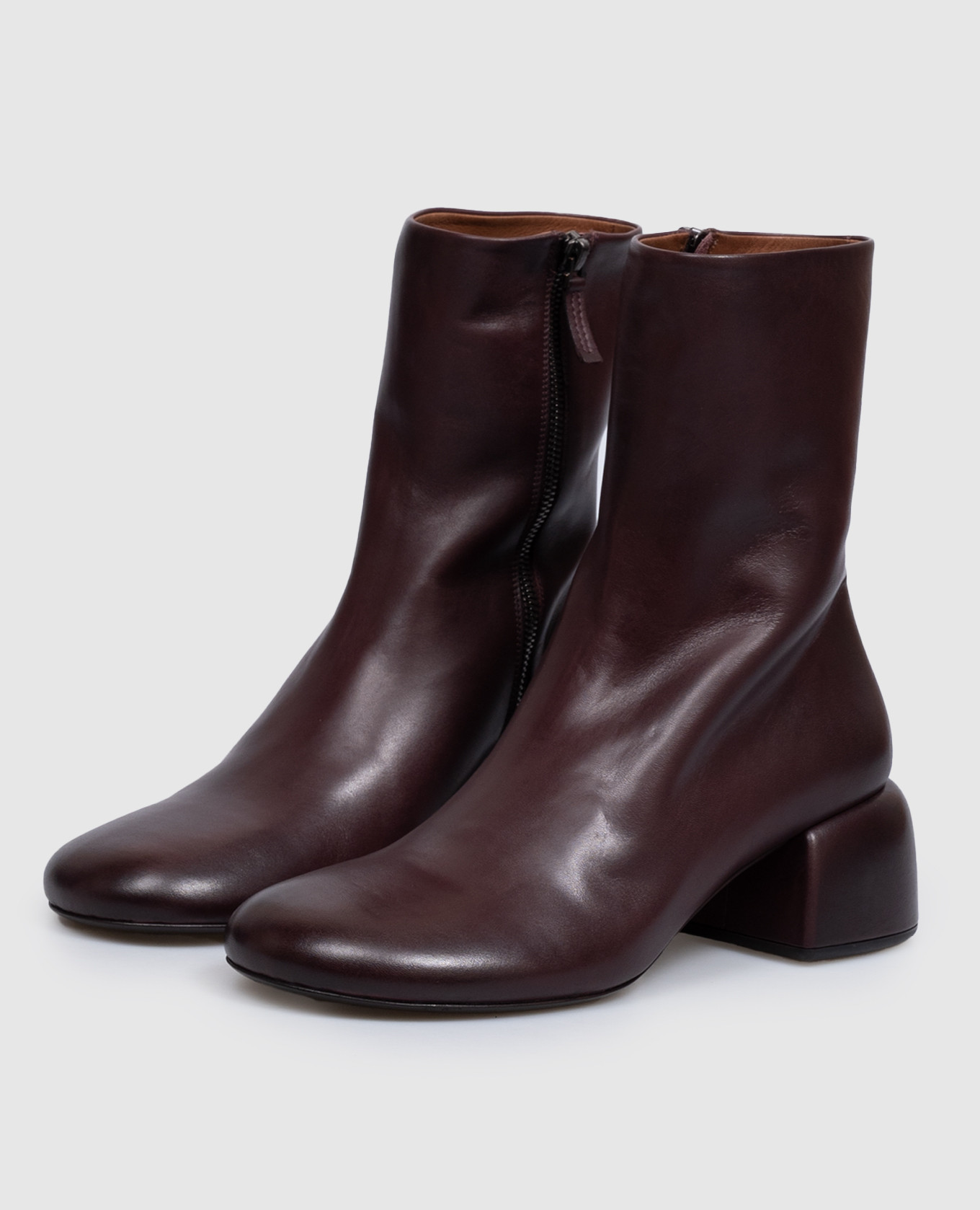 Basata burgundy leather ankle boots Marsell 2